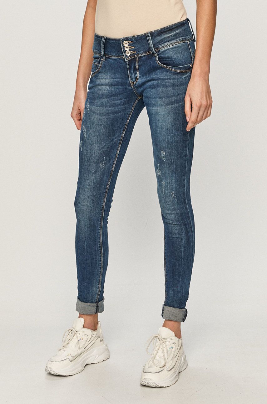 Jeans Haily’s albastru inchis din denim cu aspect spalacit Camila