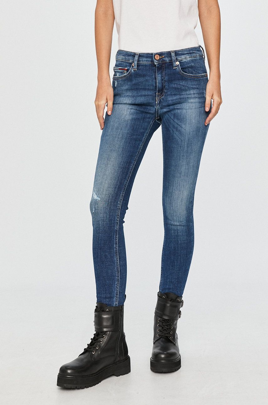 Jeansi Tommy Jeans skinny cu talia regulara din denim cu aspect spalacit Nora 9BYK-SJD04A_55J