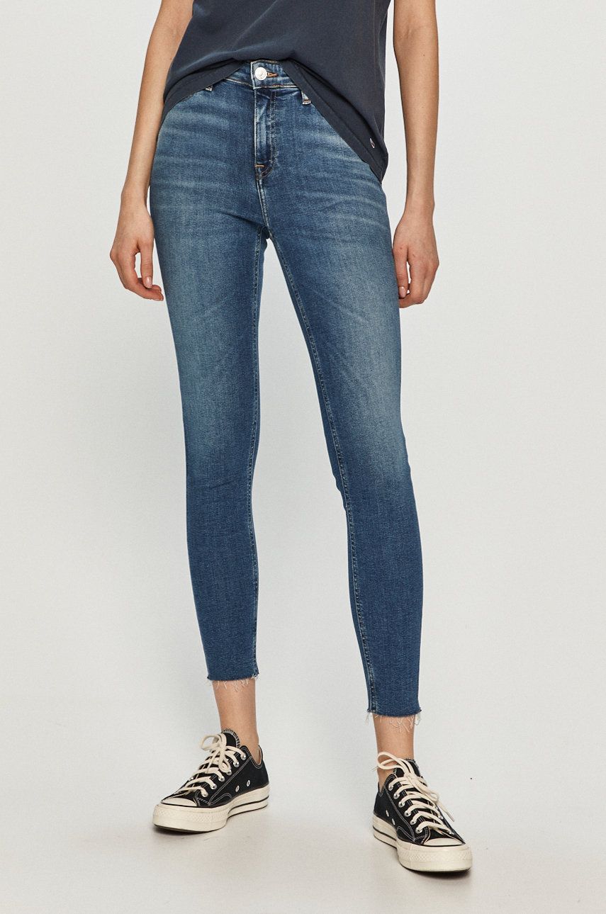 Jeansi Tommy Jeans skinny cu talia regulara din denim cu aspect spalacit Nora PPY8-SJD09E_55J