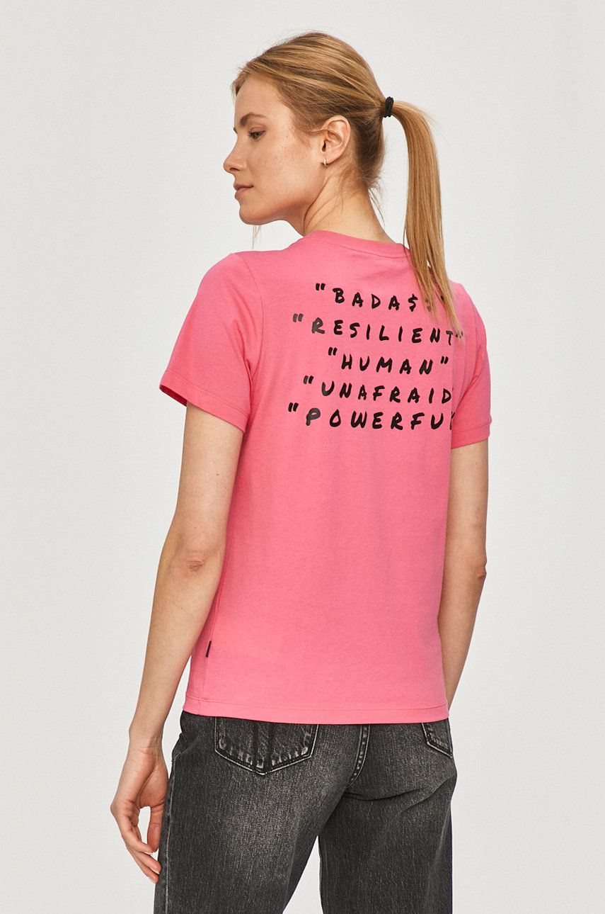 Tricou roz inchis Converse din tricot moale cu croi drept