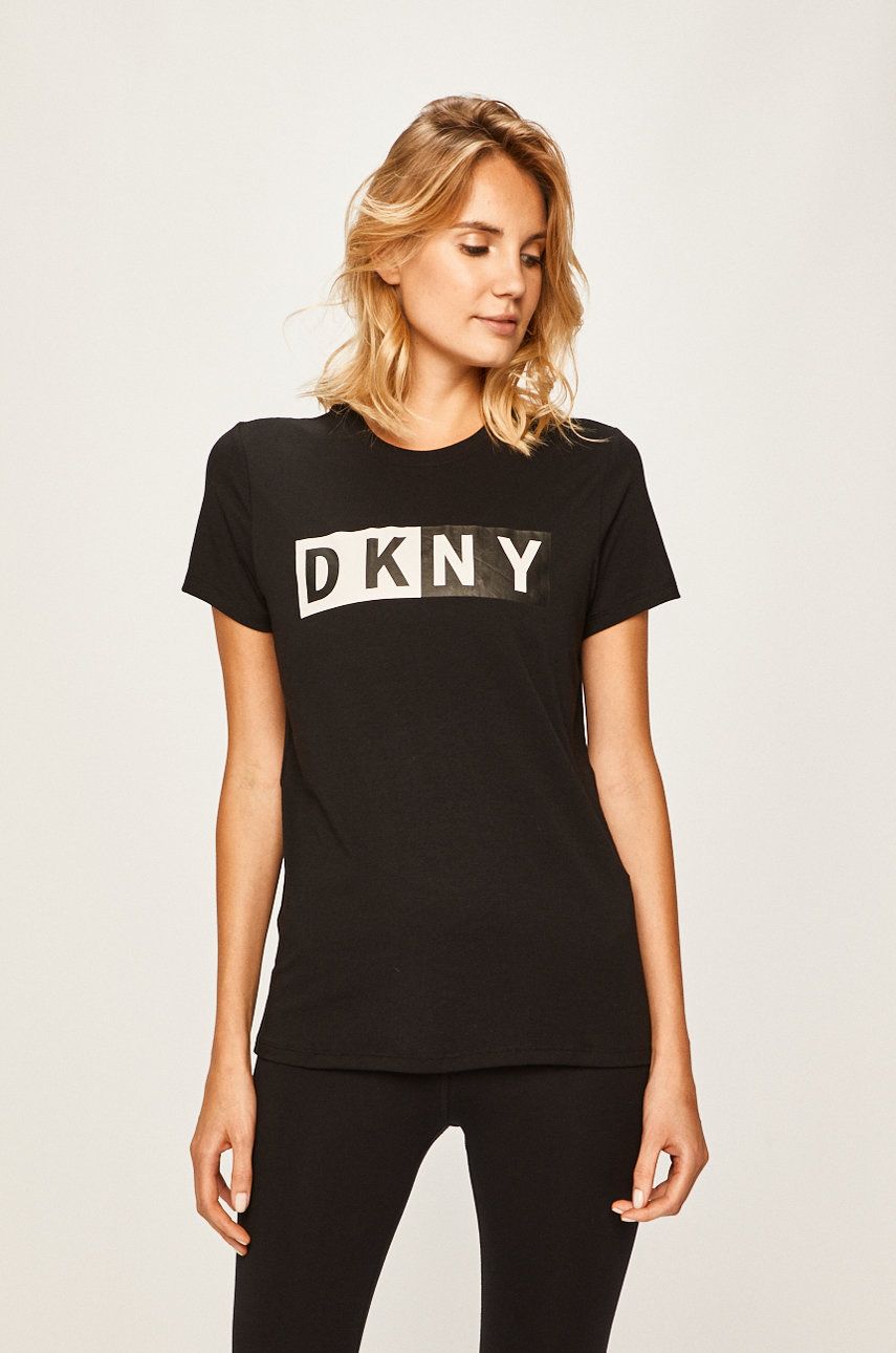 Tricou Dkny din tricot cu imprimeuri cu croi drept  9B84-TSD0KF_99X