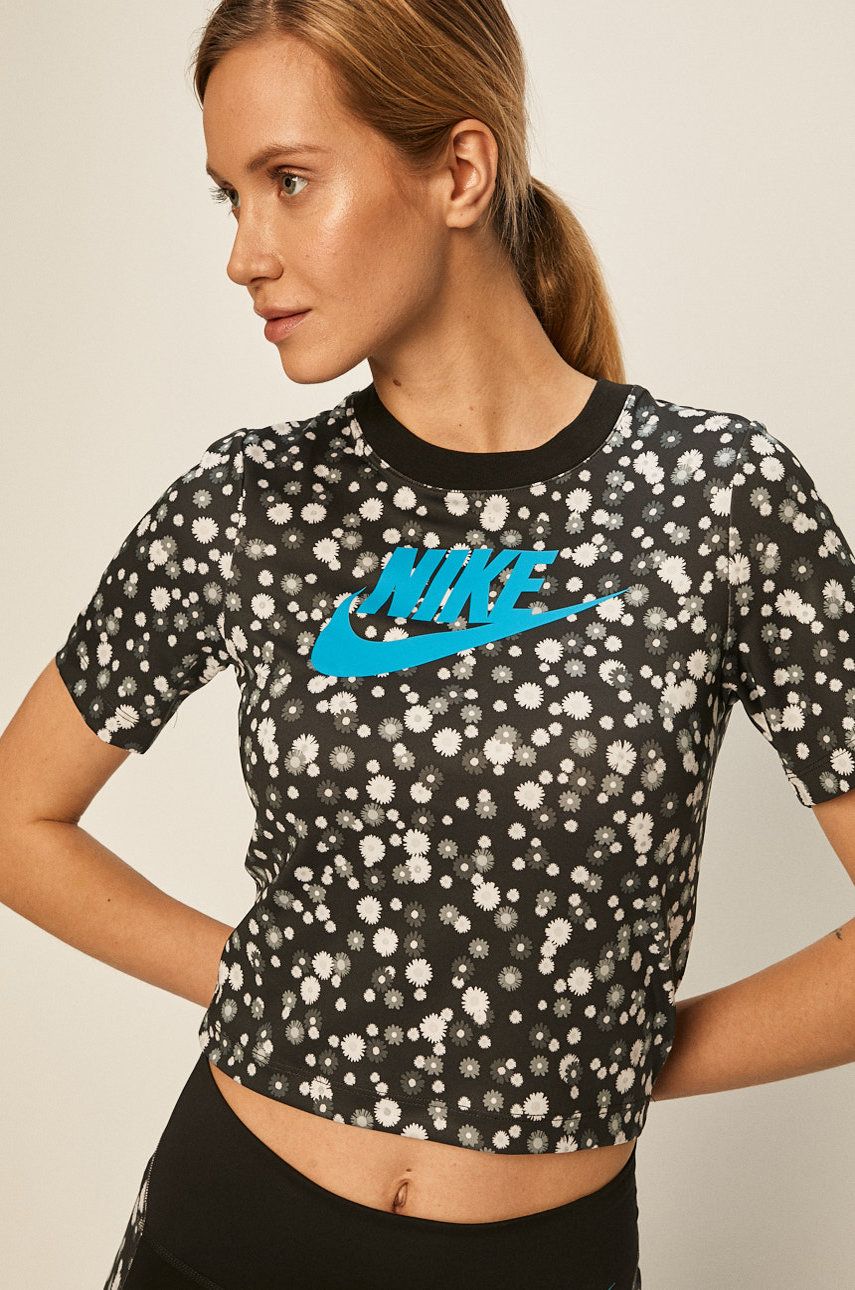 Tricou Nike Sportswear din tricot cu decoratii cu croi drept