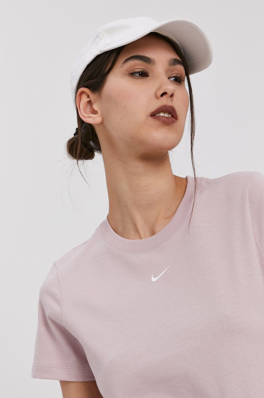 Tricou lila Nike Sportswear subtire din material elastic cu croi drept